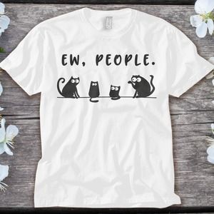 Black Cat Team Funny Ew People Cat Lover Pet Cat Unisex Adult T-shirt Kid Shirt